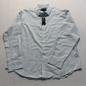 Awearness Kenneth Cole Button Down Mens Sz XXL Blue Striped New